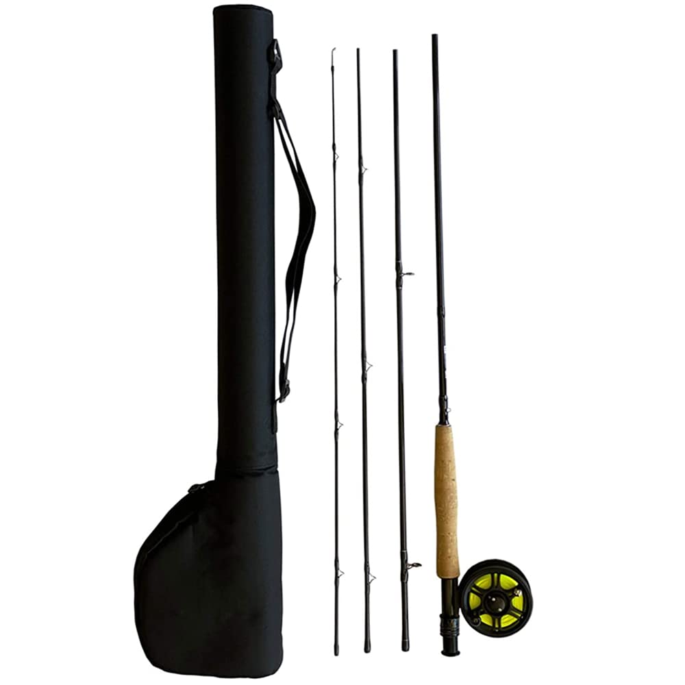Fly Fishing Combo Starter Kit 4 Piece 9' Rod & Reel, Fly Box, Rod Case, Stainless Forceps Combo Starter Package