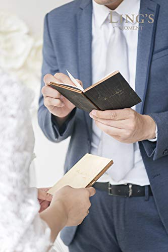 Ling's Moment Handcrafted Vow Books Wedding Vows Book His And Her Rustic Wood Vow Book Set Of 2,Vow Renewal Notebook Booklet Journal Keepsake #TOP1