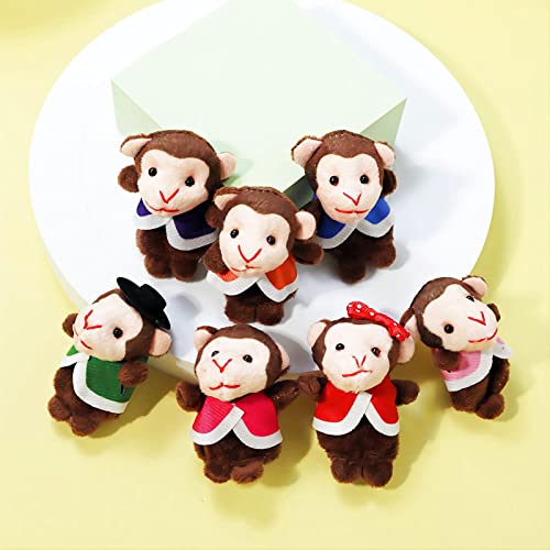 Five Little Monkeys Finger Puppets, 8pcs Cute Plush Puppets Bedtime Story Toy, Storytelling Theater Doll for Toddlers Kids(5 Little Monkey)