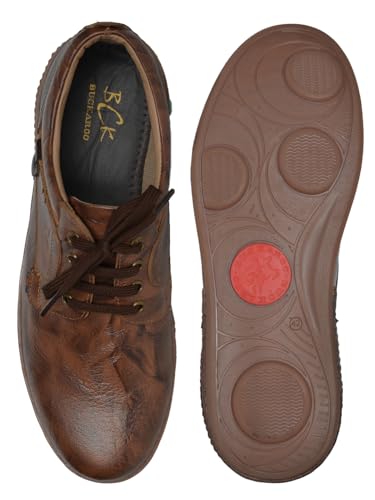 Image of Buckaroo Clareta crumbald Leather Tan Casual Shoes for Mens