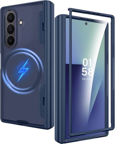 Miimall 対応 Galaxy Z Fold 7 ケース フィルム付き Magsafe対応 マット仕上げ 女性向け ヒンジ保護 for fold 7 フルカバー 指紋防止 耐傷性 防塵 耐衝撃 マグネット搭載 軽量 頑丈 おしゃれ ギャラクシーZフォー
