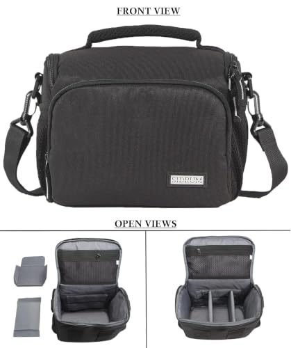 Image of WF-16 Camera Bag - DSLR Case with Adjustable Shoulder Strap & Rain Cover - for Nikon, Canon, Sony and All DSLR Cameras - Water Resistant - Anti Shock (Grey Interior)