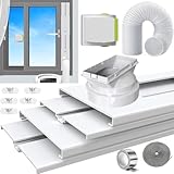 Aozzy portable air conditioner window kit with φ5.9'AC Exhaust Hose,Security Lock &weather stripping,Universal 5.1/5.9'Coupler,ac window seal kit for vertical/horizontal sliding window fit for midea