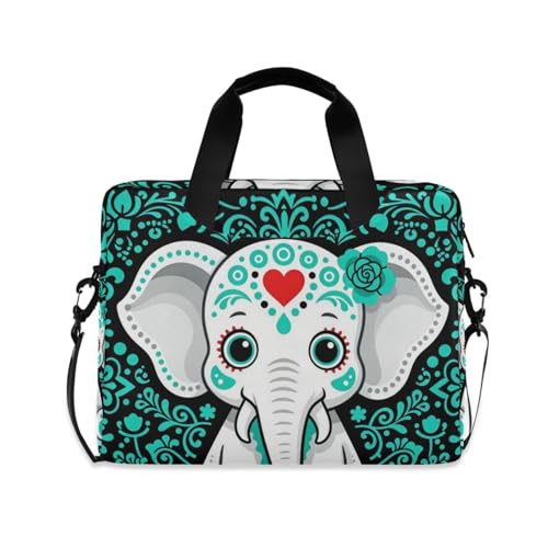 Bolsa de viaje para portátil de 15.6 estampada con elefantes y calavera