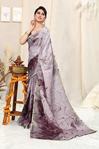 Image of MIRCHI FASHION Saree for Woman Cotton Blend Geometric Printed | Polished Professional Office Wear and Regular Daily Sari with Blouse Piece