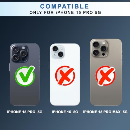 Image of CEDO Magnetic Cover for iPhone 15 Pro | Compatible with MagSafe Wireless Charging | Matte Black Case Designed with Magnetic Lock Shockproof Edge Protection Backcover (Translucent Black)