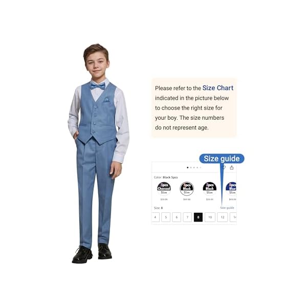 Happy Dolphin Boys Suit Set Modern Fit Kids Suits Adjustable Waist Boys Wedding Outfit for Boy Communion Suits for Boys - Image 5