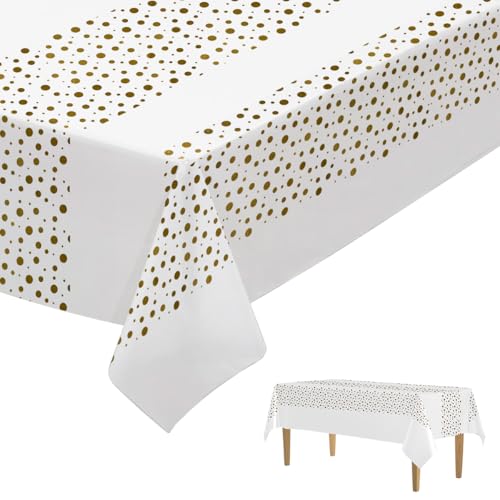 4 manteles desechables impermeables para cumpleaños, 137 x 274 cm, protección antimanchas, rectangular, para fiestas, bodas, cumpleaños infantiles, Navidad, barbacoas, picnics