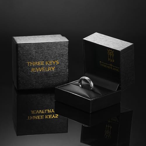 Image of THREE KEYS JEWELRY Tungsten Wedding Band Meteorite Inlay for Men Women