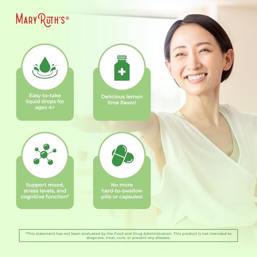 Image of MARYRUTH'S L Theanine 200mg Liquid Drops | Mood Support for Adults & Kids | Focus Supplement | Natural Sleep Support | Vegan | Non-GMO | Gluten Free | 30 Servings (Pack of 2)