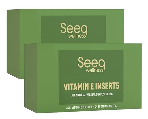 Seeq Wellness Vitamin E Suppositories - Vaginal Dryness and Iritation Relief - Menopause Support -