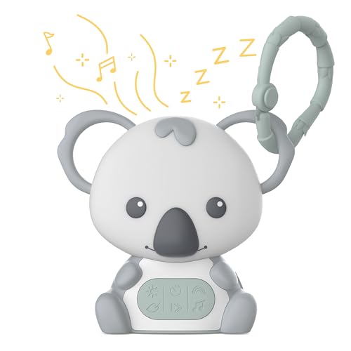 Image of Pure Enrichment PureBaby Hanging Koala Sound Machine - Portable Travel Sleep Aid/Night Light & Detachable Hanging Ring - White Noise, Hush, Lullabies & More Sounds for Car Seat, Stroller & Bassinet