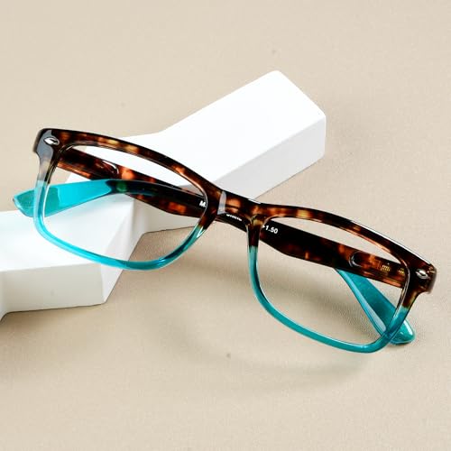 Image of Eyekepper Classic Vintage Style Reading Glasses Tortoise /Blue +2.50