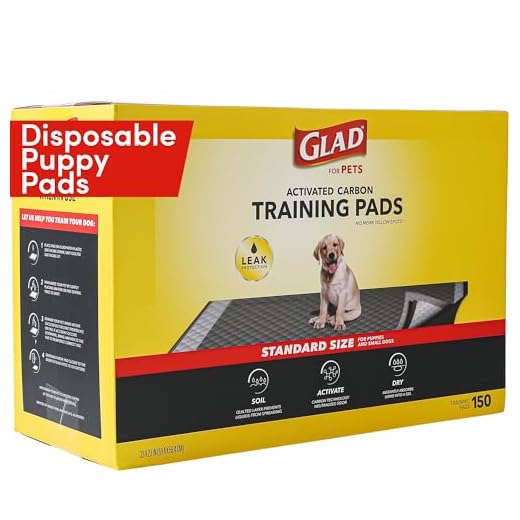 Glad for Pets Black Charcoal Puppy Pads - Super Absorbent Disposable Dog Pee Pads, Potty Training Pads, and Pet Supplies - Dog Pee Pads for Crate Training and Indoor Use 23" x 23" - 150 Count