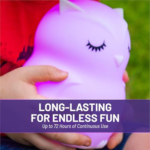 Image of MUID Owl Silicone Night Lamp | Rechargeable Nursery Night Light for Kids, Portable Color Changing LED Nightlight - Break Resistant, Eye Caring, Adjustable Brightness & Color and Time Setting