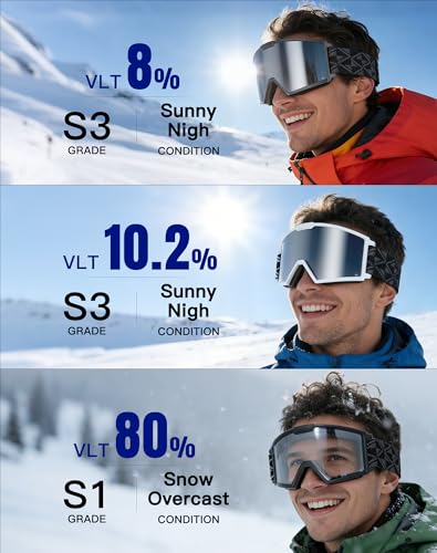 Image of Innerking OTG Ski Goggles, Anti-Fog Snowboard Goggles for Men & Women | SGS-certified anti-fog lenses, OTG over-glasses design, UV protection, and helmet compatibility
