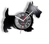 Silent Wall Clock Vinyl Record Wall Clock Scottie Dog Wall Clock Scottish Terrier Dog Breed Vinyl Record Wall Clock Puppy Home Decor Dog Lover Gift