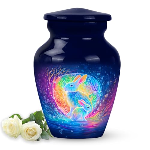 Image of Rabbit Urn - Keepsakes Urn for Ashes - 3 Inch - Pack of 1 - Miniature Urns for Human Ashes - Burial Decorative for Mom & Dad - Human Remains Urns for Men & Women