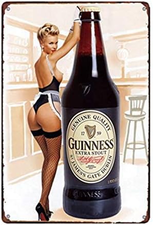 scsafsvvcv Vintage Custom Metal Signs 8 x 12 - Guinness Stout Beer Chic Art Wall Decort Home Yard Signs Bar Hotel Cafe Pub restauran