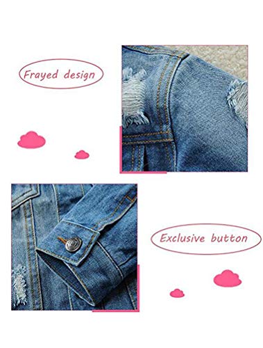 Image of Mallimoda Kids Boys Girls Hooded Denim Jacket | Jean Jacket for Boys Girls, Lightweight Coat with Hood, Zip Up Casual Outerwear, Spring Fall Fashion Clothes, Outdoor Wear