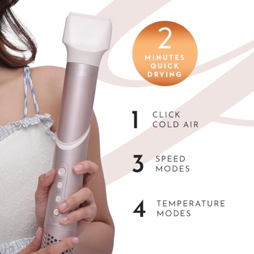 Image of Winston Flexy 8 in 1 Hair Multi Styler with Auto-Wrap Curler | 1400W High-Speed Ionic Hot Air Brush & Dryer | Straightens, Curls, Volumizes & Smooths | Anti-Frizz Styling Tool for Women | Travel Case Included