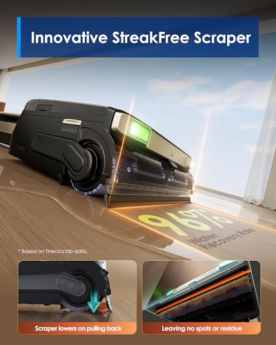 Image of Tineco Floor ONE S9 Master Wet Dry Vacuum Cleaner, StreakFree Scraper, ThermoBlast Tech, Hot Water Mopping, 3.9inch Ultra-Slim Body, 23kPa Suction, Flashdry Self-Cleaning System