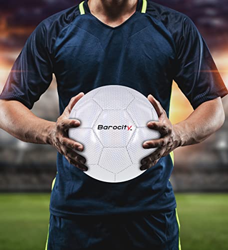 Image of Size 5 White Soccer Ball - Durable, Soft, Rainbow Pattern