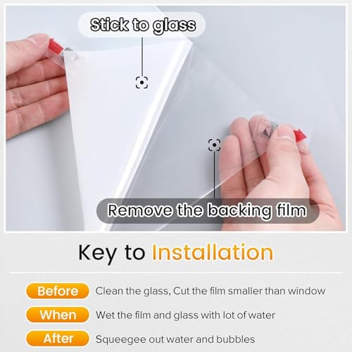 Image of Window Privacy Sheet for Glass Covering with Frosted Blur Texture | Self Adhesive-Uv Protection /Sun Heat Control || (18 x 60 Inch, Frost Color)