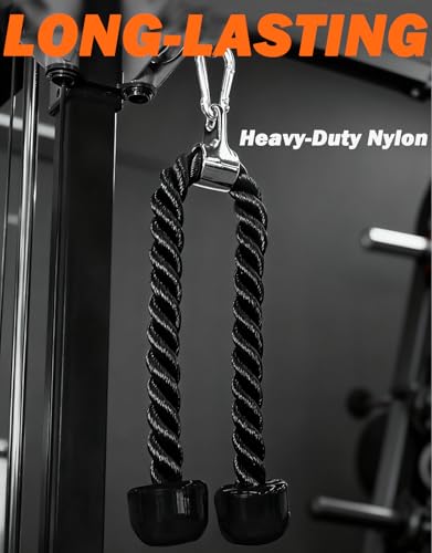 Image of Fitarc Tricep Rope Cable Attachment, 27 Inch Tricep Rope for Cable Machine Attachment, Tricep Pull Down Attachment for Home Gym Equipment, LAT Pulldown Attachments and Cable Attachments for Gym