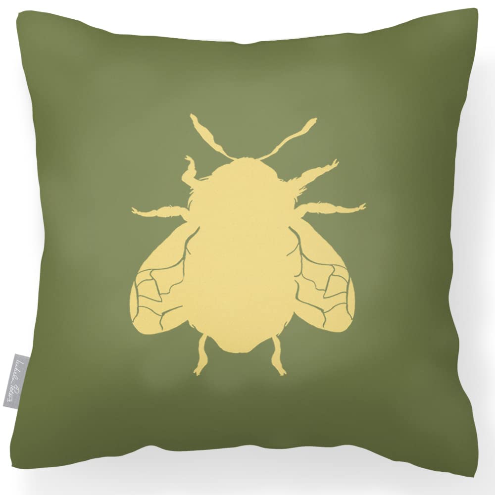 Izabela Peters Bee - Sage Waterproof Outdoor Cushion, 43 Cm, Filled, Garden Furniture Seat Cushions, Chair Cushions