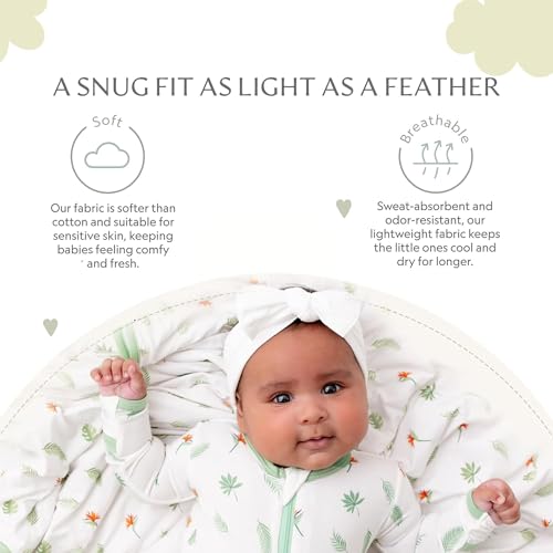 Image of Bamboo Little Soft Baby Footie Pajamas, Baby Clothes, Newborn Sleepers, 95% Viscose and 5% Spandex, 0-24 Months