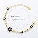 Cherry Blossom Flower Cubic Zirconia Chain Link Bracelet for Women Gold Plated Fashion Cute Delicate Crystal Leaf Petal Floral Sakura Bracelets Adjustable Dainty Trendy Jewelry for Her 7.5