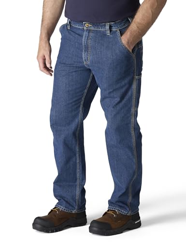 Carhartt Men's FR Loose Straight Denim Dungaree, Alder, W44 x L30