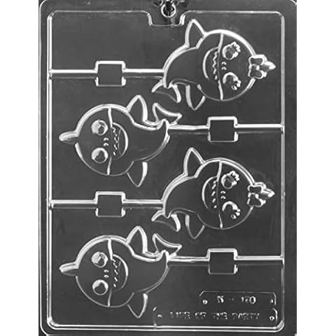 Grandmama's Goodies K178 Baby Shark Lollipop Chocolate Candy Soap Mold with Exclusive Molding Instructions … (Pack of 3) Cover