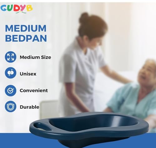 Image of Unisex Plastic Bedpan with Lid | Durable Polypropylene Bed Pan for Men & Women | Portable, Easy to Clean, Lightweight & Reusable Hospital Bedpan for Home, Elderly, and Patient Care