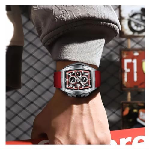 Image of LIGE Mens Watches Luxury Tonneau Watches for Men Waterproof Analog Watch Chronograph Calendar Date Men's Dress Business Work Watch Large Square Face Wristwatch