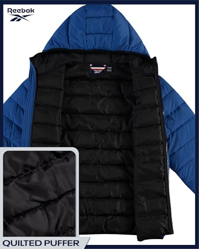 Image of Reebok Mens Puffer Jacket - Lightweight Quilted Glacier Shield Plus Size Puffer Jackets for Men - Insulated Mens Winter Coats