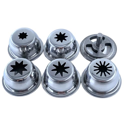 Janasiba Molde de Boquilla para Churros de Acero Inoxidable Sólido para Máquina de Churros (5 Moldes/Juego, Diámetro Exterior de 53 Mm)