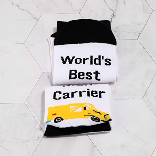 G2Tup 2 Pairs Funny Mail Carrier Postman Gift Socks Mail Carrier Supplies World's Best Mail Carrier Socks For Post Office Crew (World's Best Mail Carrier) #TOP3