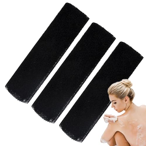 Samuliy Depurador de espalda para ducha, malla de nailon, tela de malla africana, 3 esponjas de baño de limpieza de espalda para mujeres y hombres, eliminación de piel muerta