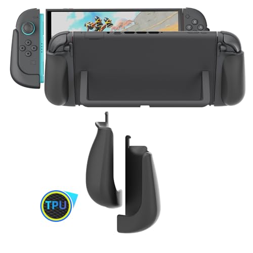 MystiForge Split Grips for Nintendo Switch 2 Joycon 2 – Ergonomic, Anti-Slip TPU, Quick Release & Lightweight (Black)