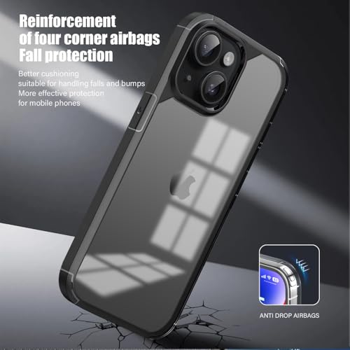 Image of KARWANBack Cover |Shockproof Bumper Case | Full Camera Protection | Raised Edges | Super Soft Side TPU | Bumper Case for iPhone 14 Plus -Black