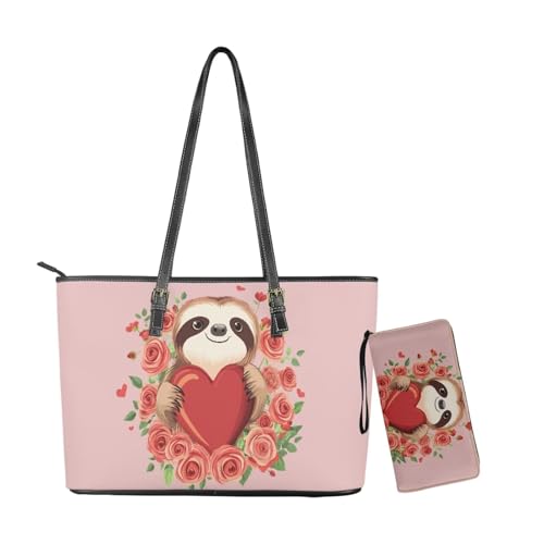 Satchel Handbags Saddle Purse Matched Zipper Wallet Womens 2 Pcs