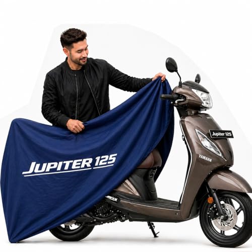 Image of Kayme Motorcycle Cover Waterproof Heavy Duty All Weather, Quad 4 Wheeler Cover Sun Rain Snow Protection (Blue, Jupiter 125)