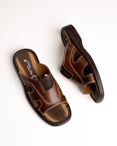 Mexico en la Piel Handmade Fisherman Leather Huaraches for Men - Moka Color, Open-Toe Slip-On, Breathable, Lightweight, Made in Mexico, Sizes 7US to 13US3
