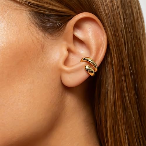 Image of Ear Cuffs Non Piercing Chunky Ear Cuff Earrings for Women Non Tarnish Clip on Cartilage Earrings Trendy Jewelry No Pierced Ears Fake Earring Set Fashion Accessories Jewelry Birthday Gifts