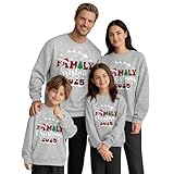 HEONSATI Set Felpe Natalizi Famiglia Pullover Natalizia Famiglia Felpe di Natale Maglioni Sweatshirt Invernale Oversize Felpa Natalizi Coppia Morbido Maglione Babbo Natalizie Girocollo Tops