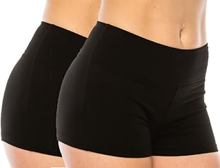 LA12ST Women Workout Yoga Shorts - Premium Buttery Soft Solid Stretch Active Running Dance Volleyball Shorts