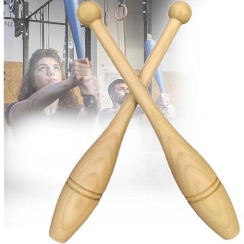 CBLdF Wood Indian Clubs for Training, Indian Wooden Exercise Clubs, Exercise Club Wooden Indian Clubs Pair for Strength Training Weight Lifting Fitness/Training/Exercise -0.50kg/1.10lb Cover