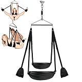 BDSM Sex Swing for Couple, Heavy Duty 360 Degree Spinning Indoor Ceiling Swing with Triangle Hanging Apparatus and Adjustable Slings Soft Pads, Adult Sex Toys Sex Furniture, Holds Up to 800 lbs -  Hgpolper